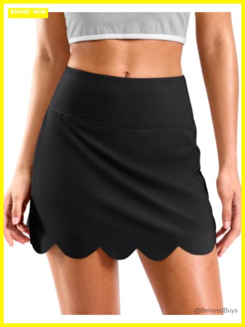 Scalloped Tennis Skirt 14" with Built-In Shorts and Pockets